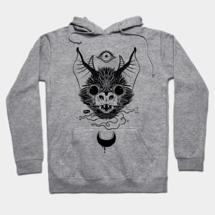 Bat Chiroptera With Moon And Eye Hoodie